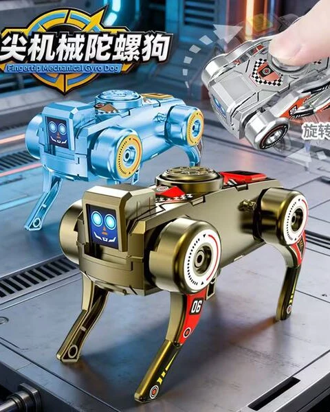 Transforming Robot Dog Spinner Toy
